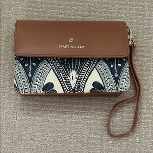 Spartina 449 Tan and Navy Clutch